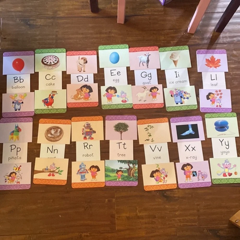 Dora the Explorer Flash Cards Alphabet Slide and Learn‎ Rare HTF